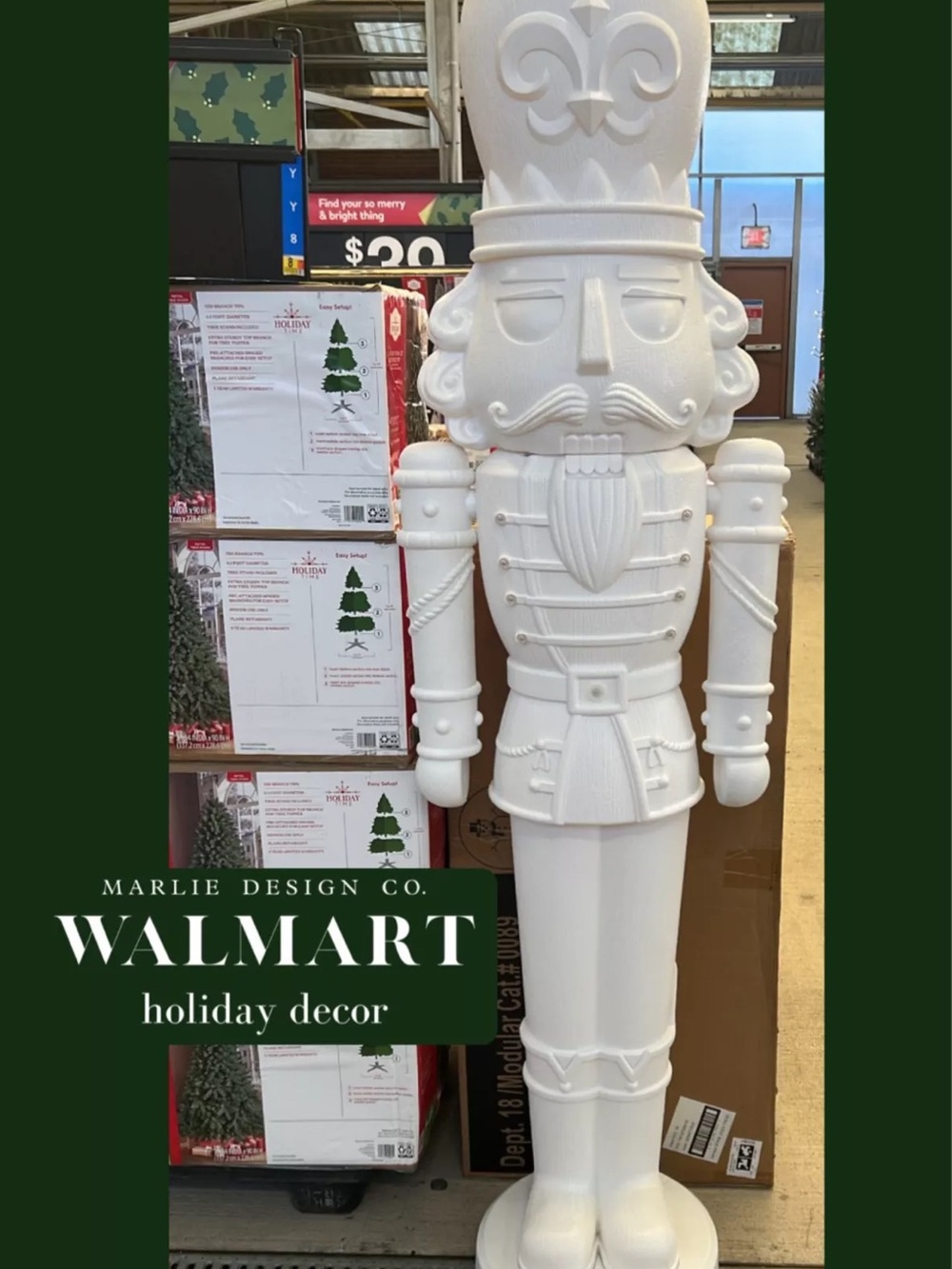 Holiday Time White Giant Nutcracker Statue